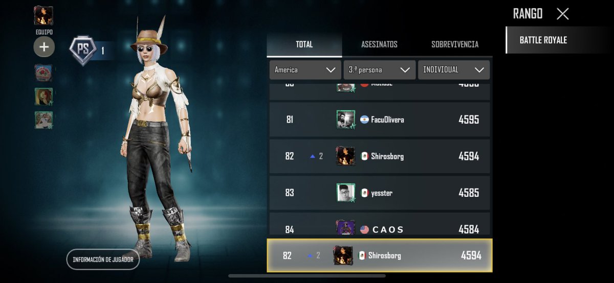 Droidlborg's tweet photo. Me desaparezco un día y ya me quieren sacar del #top100 #Droidborg #PUBGNEWSTATE https://t.co/qGxdEWlJlb