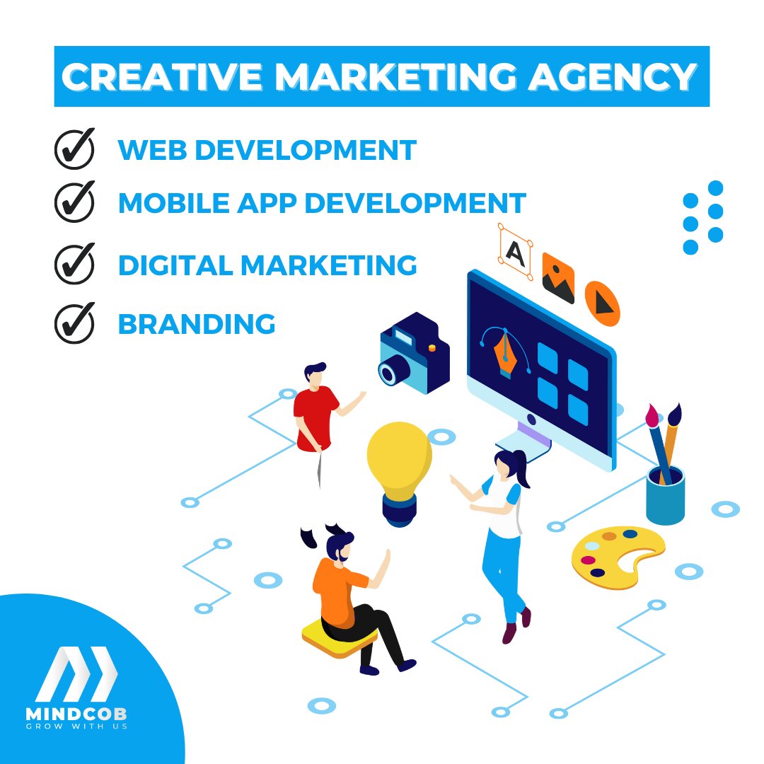 mindcobtwitt's tweet photo. Mindcob is the creative #marketingagency in USA and Canada providing wide range of services with proper customer satisfaction
quality.
Our services:
1- #WebDesign &amp; #Development
2- #MobileAppDevelopment
3- #GraphicDesigning
4- #DigitalMarketing 
5- #SEO 
https://t.co/brLKWzOQnc https://t.co/DyezjzS93j