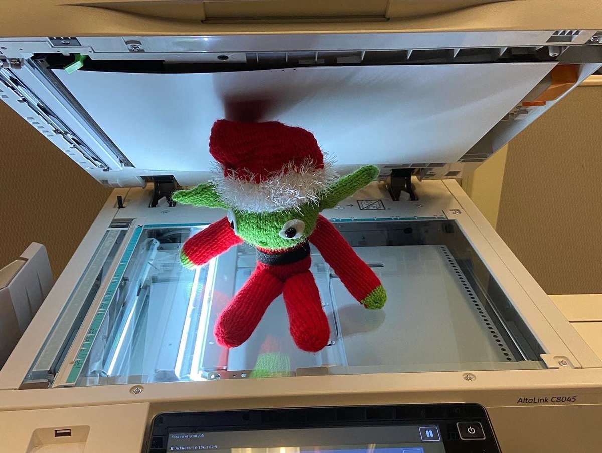 MichelleDunaway's tweet photo. This guy seems like he’s ready for the #weekend! Our Christmas Grump is always being so naughty! #makingcopies #christmasgrump @FOX17 https://t.co/U4x7uIQhqh