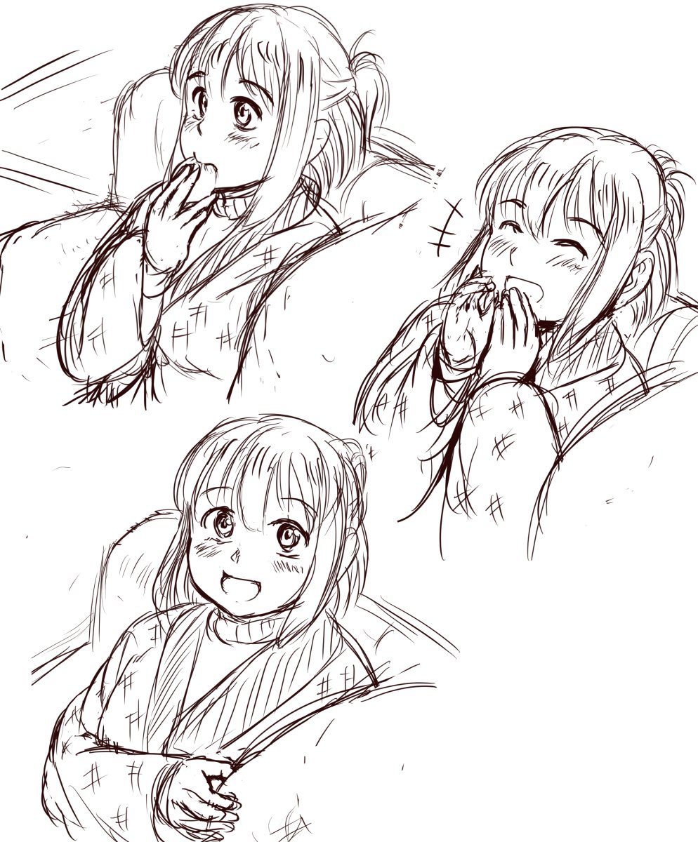 らくがき〜お義兄ちゃんの隣でテレビを見るまいちゃんの表情。 