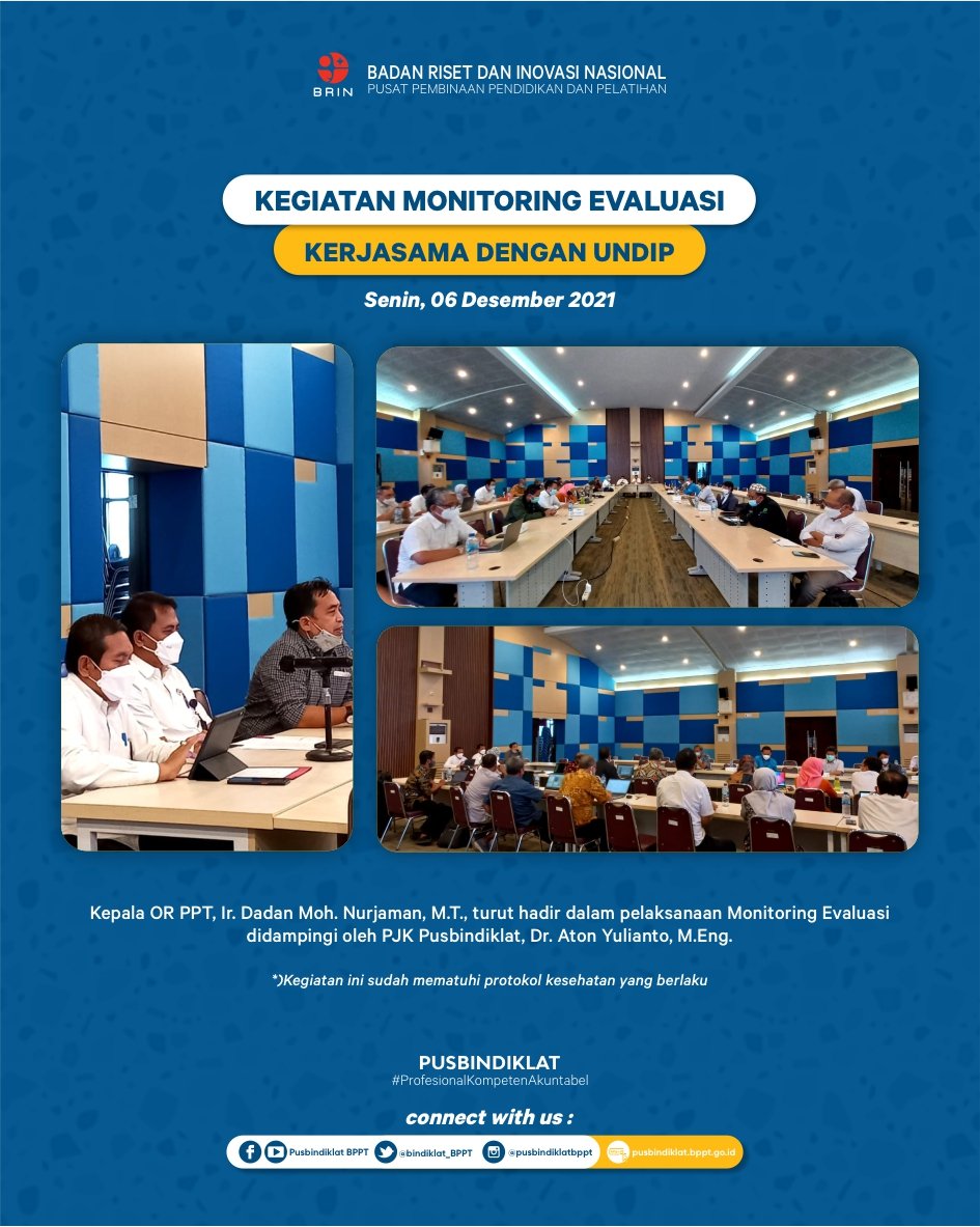 bindiklat_BPPT's tweet photo. Pusbindiklat laksanakan Kegiatan Monitoring Evaluasi Kerjasama Pendidikan Pascasarjana dengan Universitas Diponegoro. Dalam rapat ini dihadiri oleh Kepala OR PPT, Ir. Dadan Moh. Nurjaman,. M.T. didampingi oleh PJK Pusbindiklat, Dr. Aton Yulianto, M.Eng. https://t.co/fJ39TN3KsW