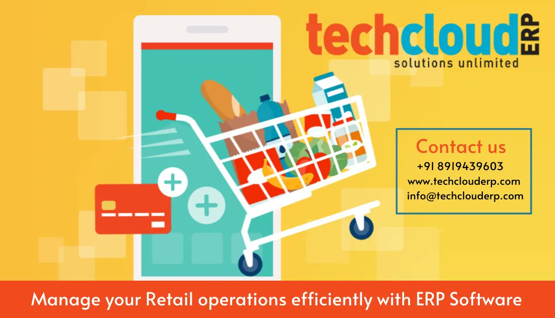 TechCloudERP's tweet photo. Tech Cloud ERP #RetailManagementSoftware makes it easy for retailers to manage store operations, inventory, supply chain, finance, bar codes etc.

Explore your Business with Tech Cloud ERP
Email: info@techclouderp.com
Phone: +91 8919439603
Website: https://t.co/MZSs9iG6Jm https://t.co/cRoMckSHPa