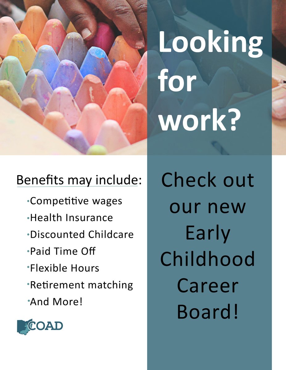 coad4kids's tweet photo. Our Career Board has positions like Early Head Start Home Visitor, Education Manager, Lead Teacher, &amp; many more spanning 31 counties!  See what's available near you at https://t.co/bnNKAV3gJD https://t.co/CMaIsn1NSz