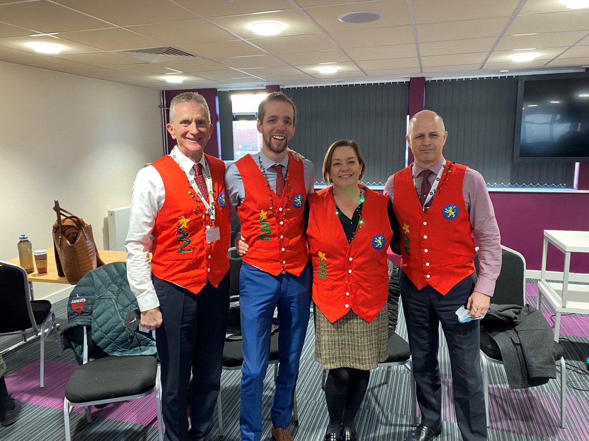 FinhamPark's tweet photo. It's Christmas Jumper day today for staff and sixth formers. Our data team as usual are leading the way for festive sartorial style. These waistcoats have been handmade by the super talented Ms Atherton. How #worldclass are they??? https://t.co/AZ93zNxHhp