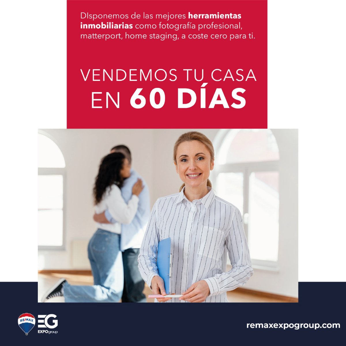 remaxexpoes's tweet photo. Vendemos su casa en tan sólo 60 días. Asumimos un compromiso de servicio, claro y detallado para que su inmueble se venda en 60 días. Solicita nuestra ayuda llamando al 900 877 031. Más info en https://t.co/zVluqToWwQ #elecciondelconsumidor #remax #remaxexpo #inmueble https://t.co/ssro90OIQG