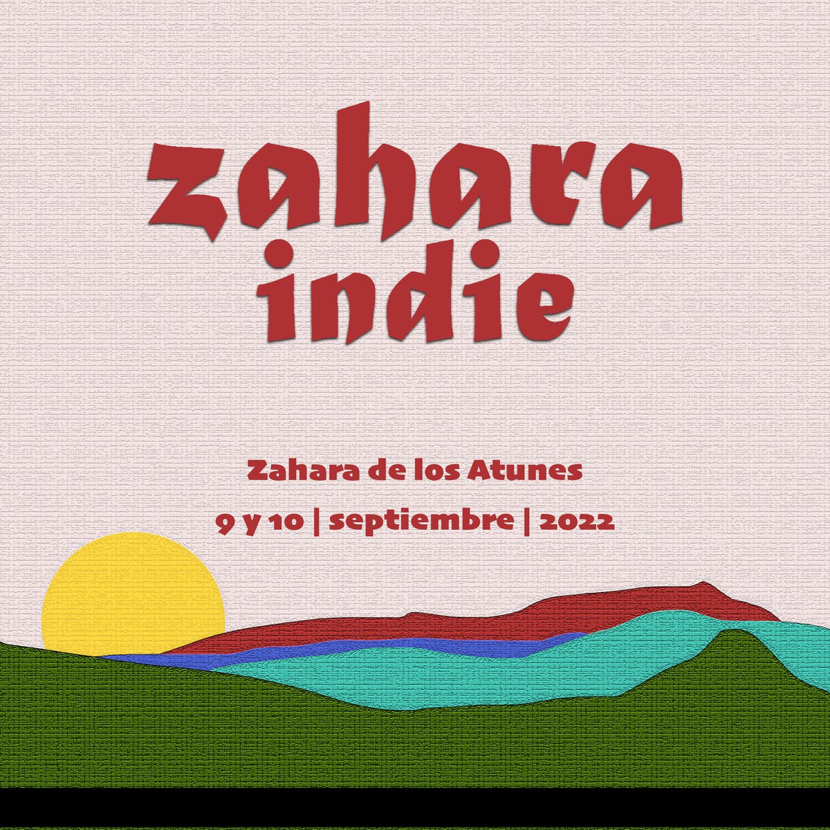 ¡Hola! ¡Hoy nace #ZaharaIndie, el festival de Zahara de los Atunes! ¡Dadnos amor tuitero, que nos vemos en septiembre de 2022!

En los próximos días ⬇️

🐟 Primera confirmación
🐟 Primeros abonos a la venta