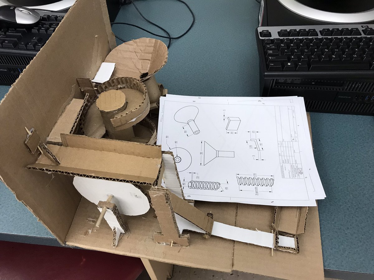 BenedictTech's tweet photo. Mr. Strassburger’s computer engineering class using CAD software as part of their design process to build prototypes of operational systems. https://t.co/7i7lmlqt9L