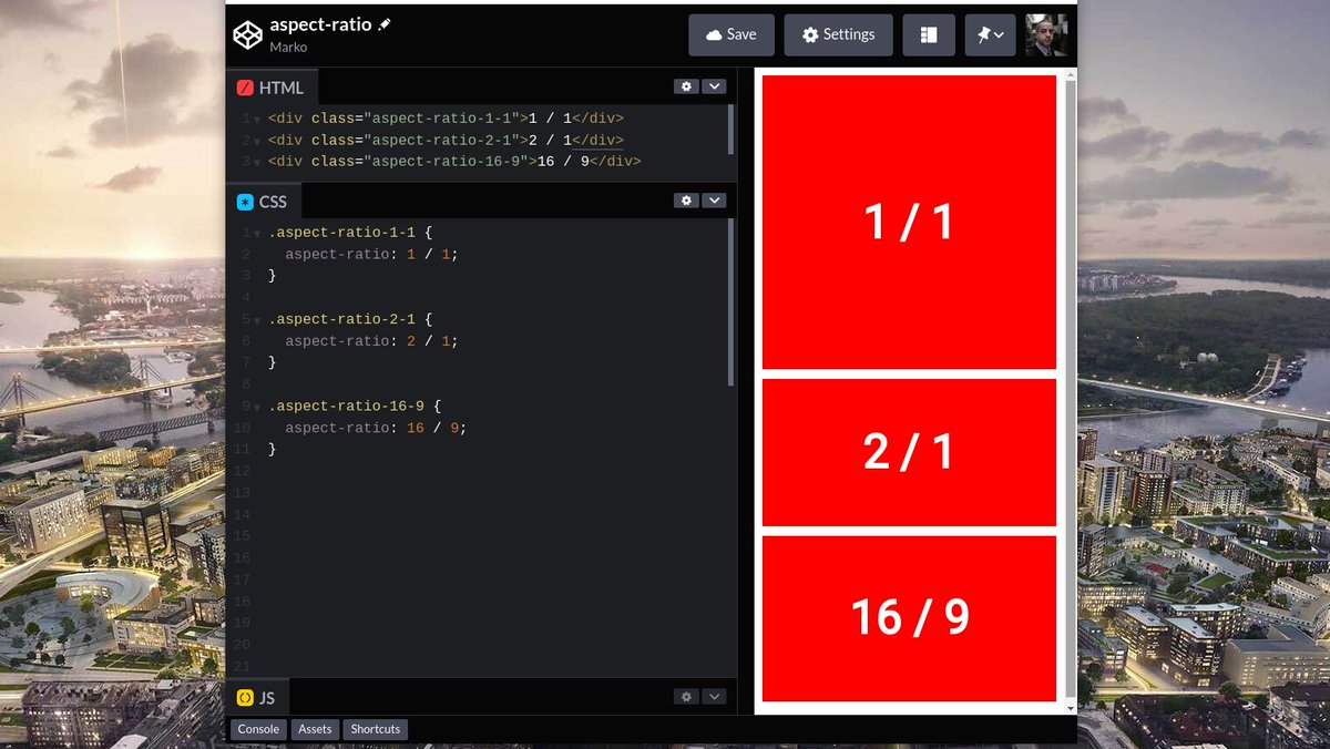 denicmarko's tweet image. CSS tip:
Use the `aspect-ratio` CSS property to create elements that maintain proportional dimensions.