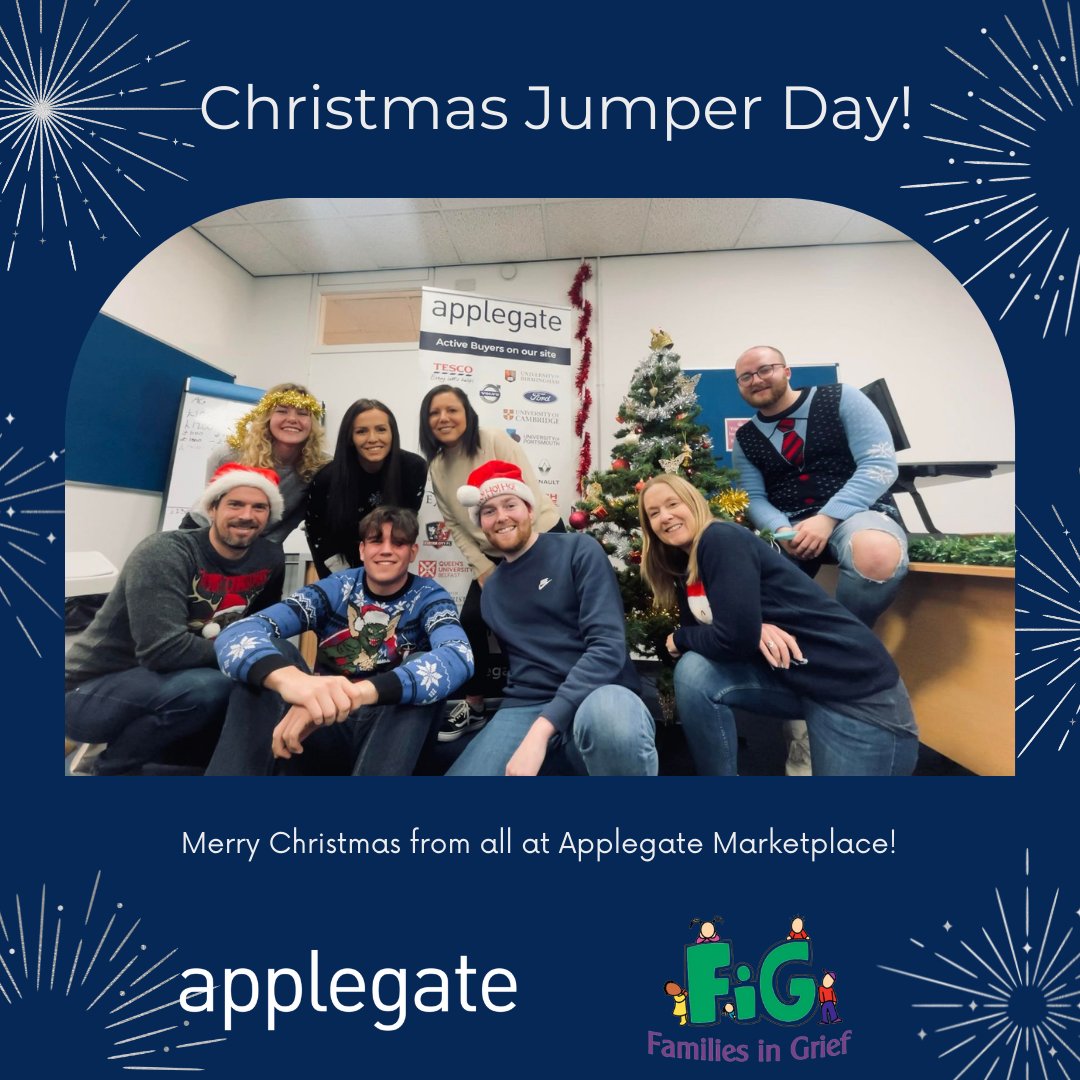 It's #ChristmasJumperDay at Applegate HQ! 🎄

Our chosen charity this year is <a href="/FamiliesinGrief/">Families in Grief</a>, a local charity that help bereaved children and their families through difficult times to make them feel less alone.

You can learn more and donate here: hubs.la/Q010Cs8m0