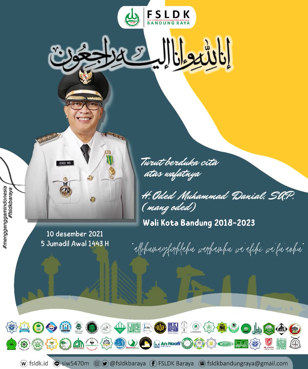 fsldkbaraya's tweet photo. [KABAR DUKA]

Innalilahi wa innaa ilaihi Raji'un. 

Kami segenap FSLDK Bandung Raya turut berduka cita. 

"Ya Allah, ampunilah dosa beliau, berilah rahmatMu ke atasnya, sejahtera dan maafkanlah beliau"

#FSLDKBaraya
#menggenggamindonesia
#FSLDKIndonesia https://t.co/rUurpCIpKR