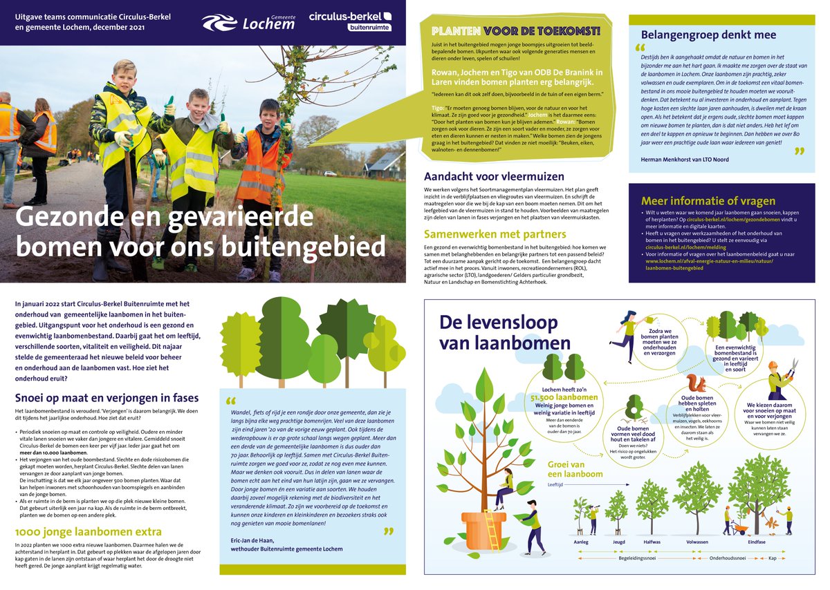 Heeft u hem gezien, de special in de Berkelbode over het onderhoud aan onze laanbomen? In januari begint @Circulus_Berkel met het werk. Bij het onderhoud vinden we het belangrijk dat de bomen van verschillende leeftijden en soorten zijn én gezond en veilig circulus-berkel.nl/.../onderhoud-…
