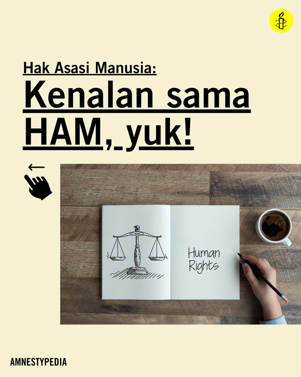claudsnr's tweet photo. Selamat #HariHAMSedunia!
Tahun ini, aku dan rekan-rekan merilis #Amnestypedia, serial edukasi HAM untuk publik yang mau tahu lebih banyak tentang dasar-dasar HAM.
Harapannya, kalau makin banyak orang sadar HAM, kita bisa saling mengormati hak sesama dan membelanya saat dilanggar. https://t.co/vmBJl4pEMi