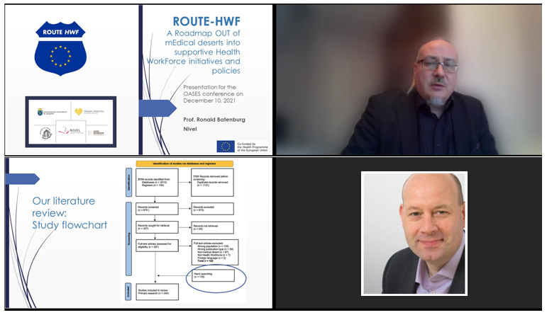 INHWE_Network's tweet photo. We're now listening to our @oases_project partner Timo Sinervo @SinervoTimo @THLorg @Jukory 🇫🇮 introducing the @route_hwf project coordinator Ronald Batenburg @Nivel_research on some of the "factors of desertification" of health systems in the EU #OASES_Project #OASESProject https://t.co/MwAMhC4S7m