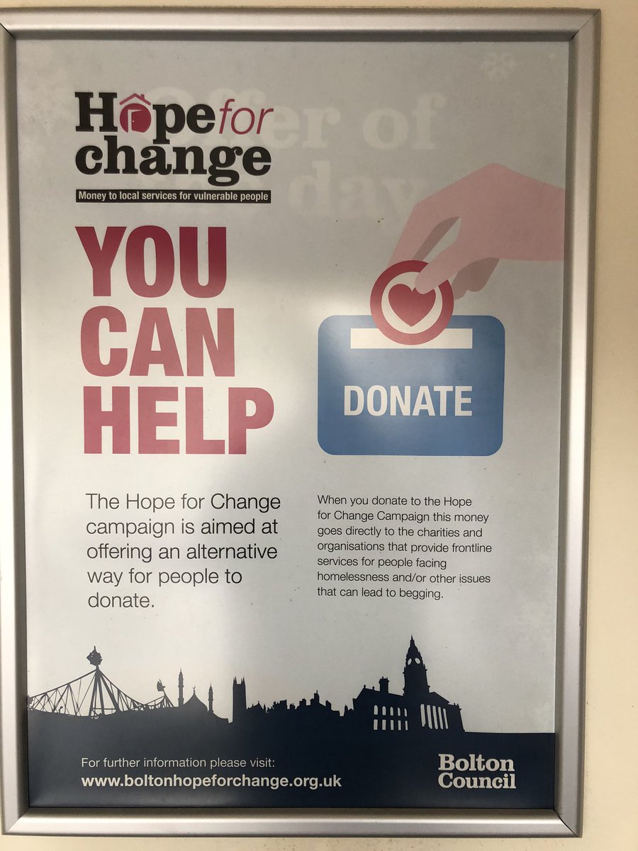 Supporting the hope for change campaign today - money direct to local services to help those most in need @boltonathome