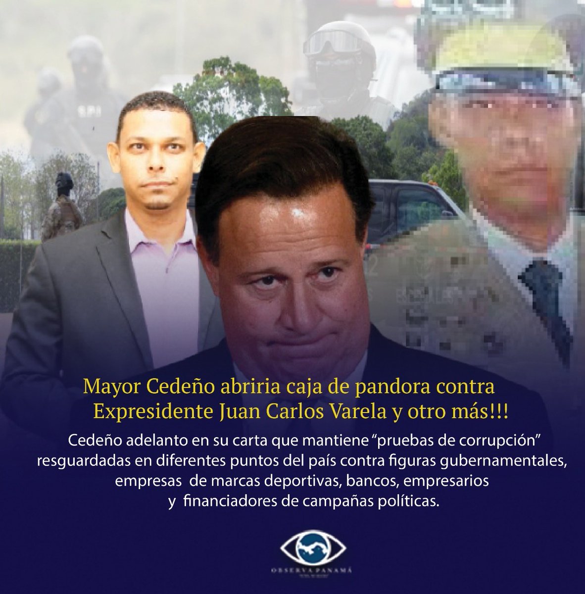 Mayor Cedeño abrirá caja de pandora contra el expresidente Juan Carlos Varela.