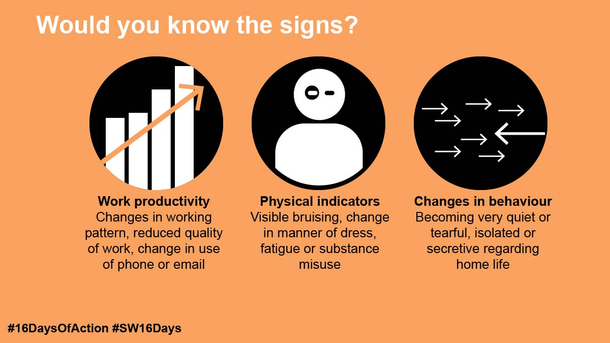 SomersetSAB's tweet photo. It’s not always easy to detect when an employee is experiencing #DomesticAbuse. Abuse is often associated with physical violence, but it may also be emotional or psychological. Find out more: https://t.co/vCXlTLc5St #16DaysOfAction #SW16Days @BITC https://t.co/33Y0AHca4F