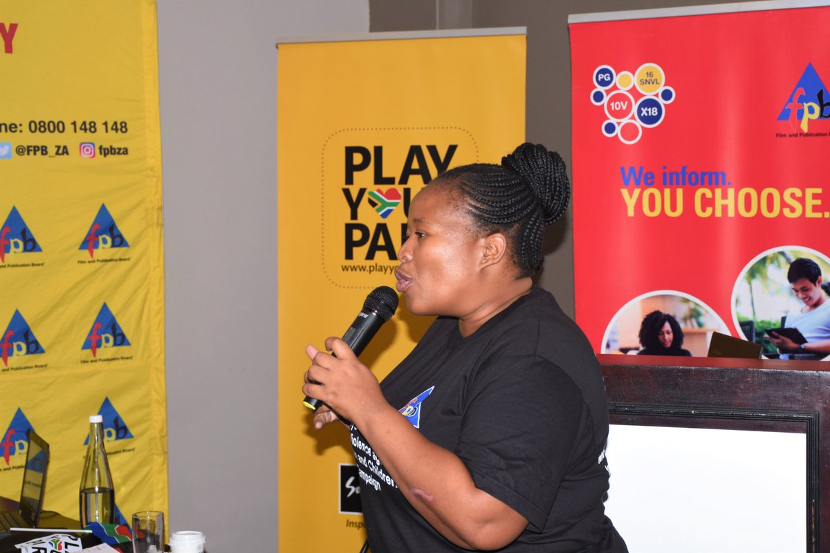 FPB_ZA's tweet photo. FPB Child Protection Official Ms. Winile Ndzimande talks about cyberspace crime and child sexual abuse against children in South Africa.
@Brand_SA @ChildlineSA
#16Days #16DaysofActivism #FPBCares https://t.co/6hUEf0oovu