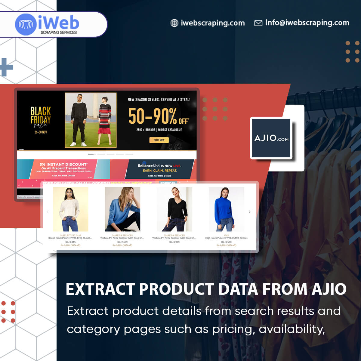 iwebscrapingseo's tweet image. Extract product data from Ajio Gather product details such as product name, availability, pricing, images, ratings, and more data points from Ajio

iwebscraping.com/scrape-or-extr…

#ExtractProductDatafromAjio #Ajio #ScrapeAjioProductData #iWebScraping #usa #uk #uae #Canada #Australia