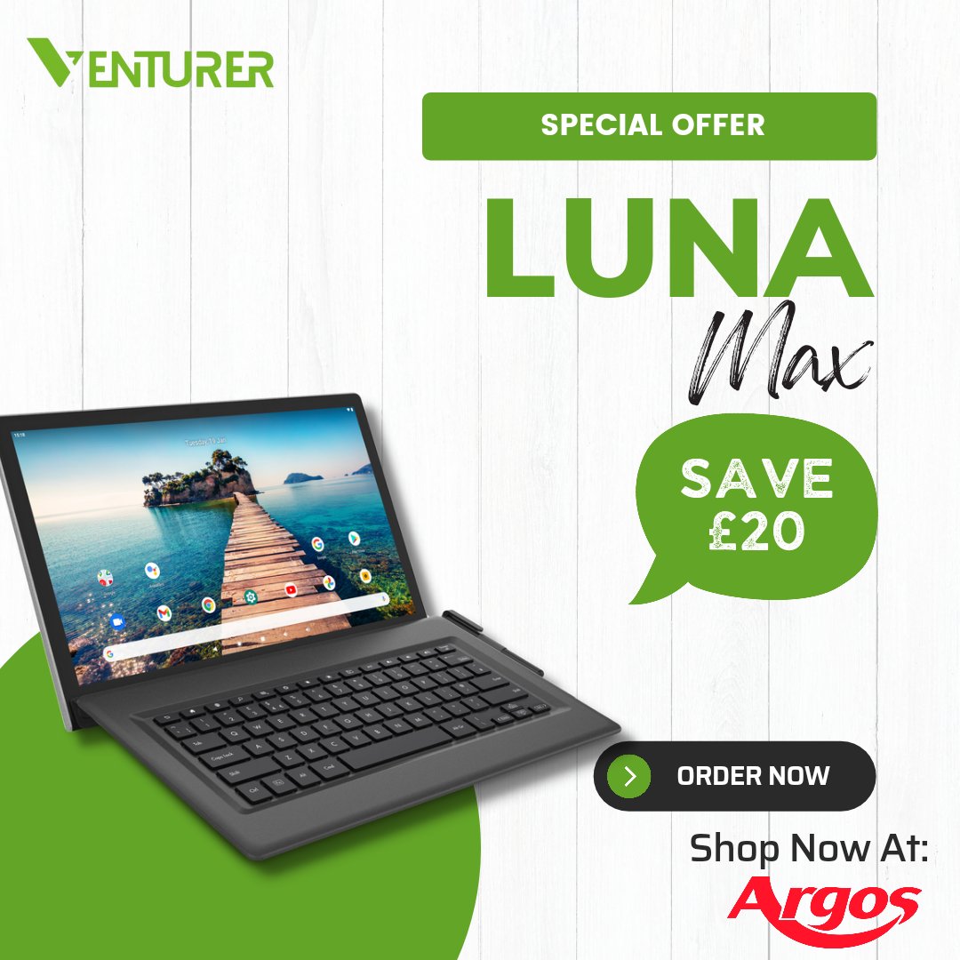 Pick up the Luna Max for Less just in time for the big day! 🎄
Available at <a href="/argos/">Argos Giampietro</a> with £20 off: bit.ly/3mIBghe

#argos #venturer #lunamax #laptop #tablet