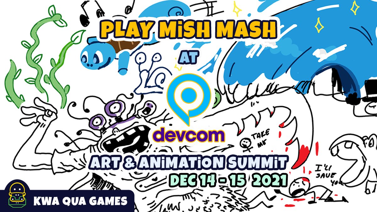 We are super excited to once again parter up with @devcom_global where we will play MiSH MASH as part of the Art &amp; Animation Summit. We can't wait to see what drawings will come out! #IndieGameDev #indiegame #art #animation #drawing #seriousgames #collaboration