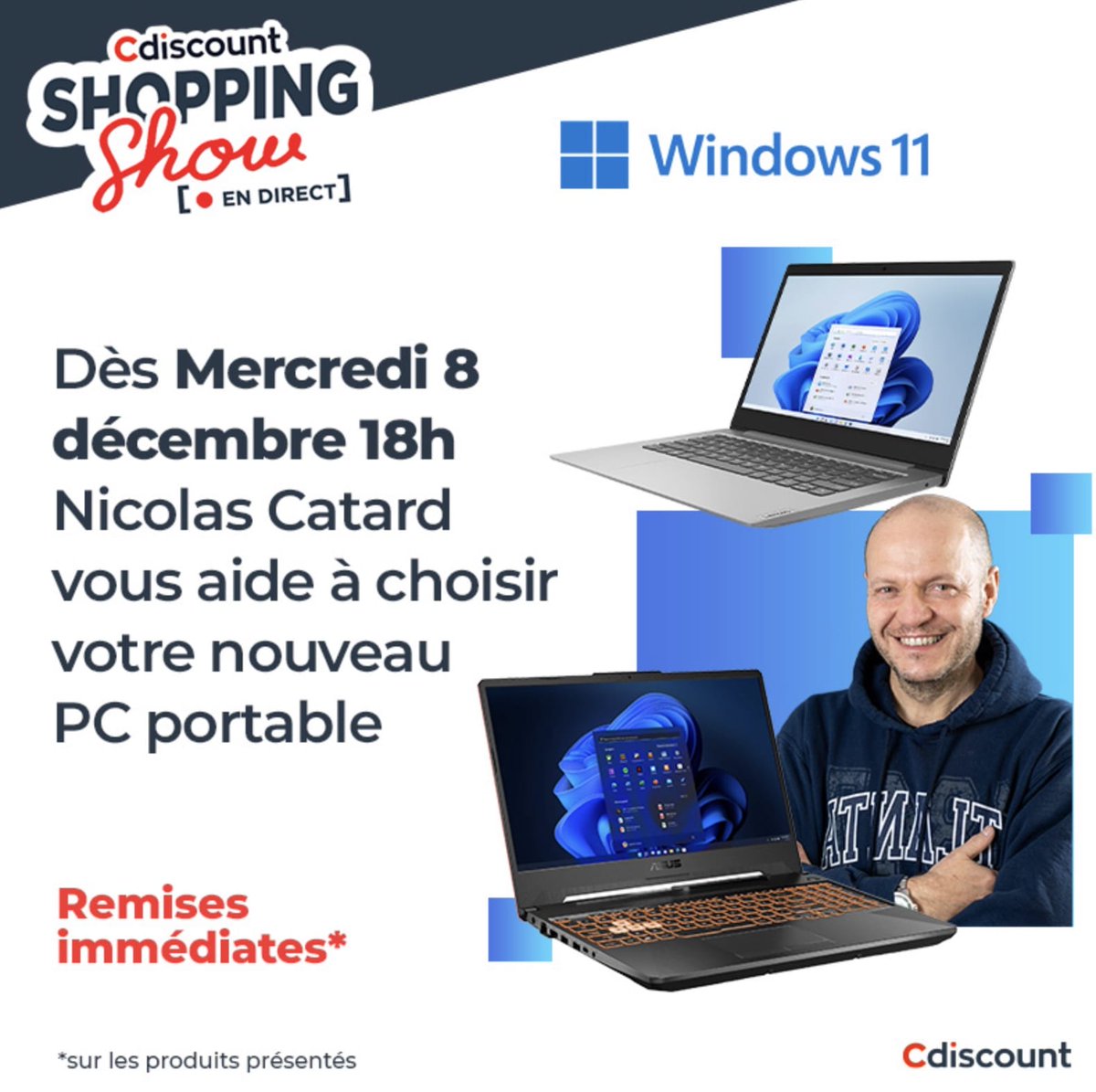 #CONCOURS Vous avez raté le live sur les PC de Noël ? Le replay est ici ►bit.ly/3DoaAaV Et je suis aussi Papa Noël, donc je vous fait gagner le PC Gaming ASUS que j’ai présenté pendant le live 😀 Pour participer: RT + Follow @Cdiscount @MicrosoftFrance et @NicolasCatard