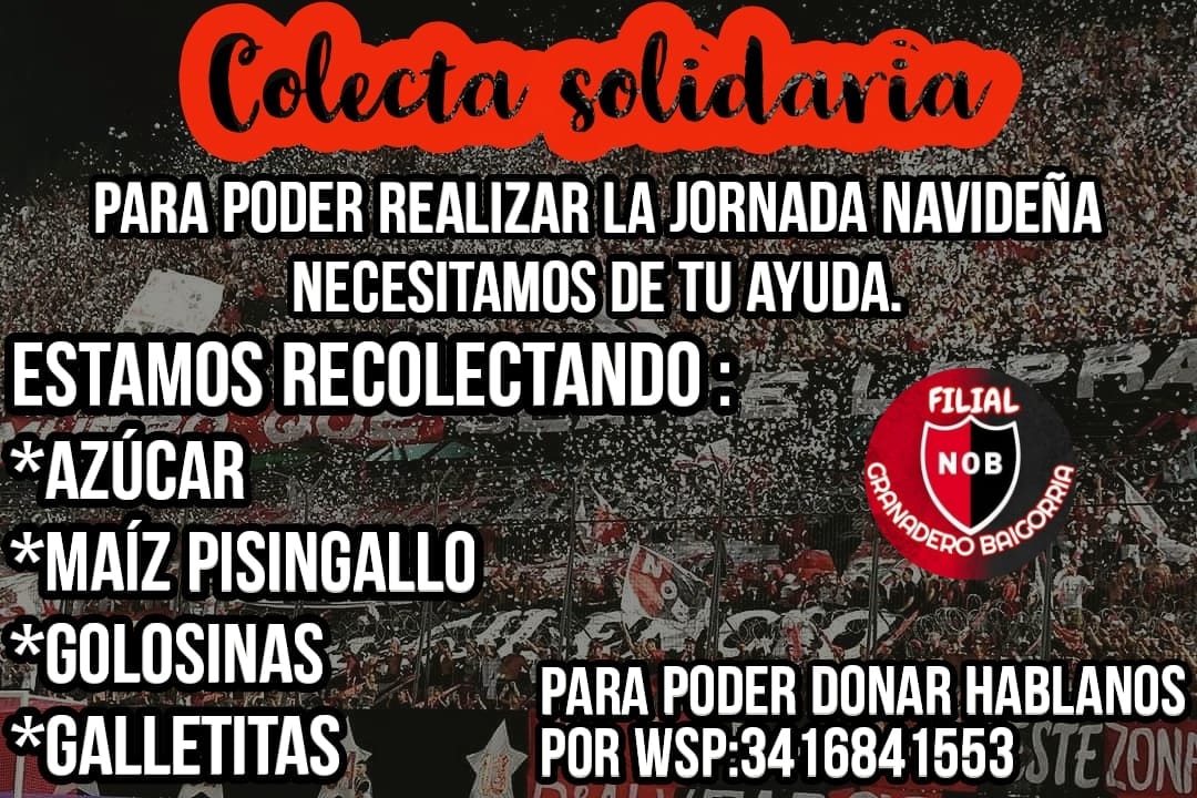 filialbaigorria's tweet photo. 🔴COLECTA SOLIDARIA⚫
Comunícate con nuestras redes sociales o a través de nuestro Wsp: 3416841553.
Solidarios desde nuestros orígenes 🚩🏴 https://t.co/ljviAipGsy