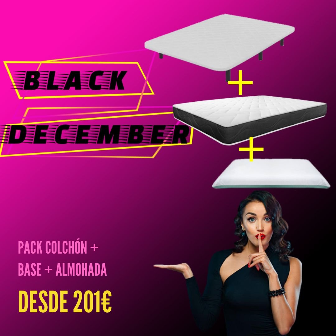 No paran de llover #ofertas este #BlackDecember te traemos un💥PACK💥de Colchón➕Base tapizada➕Almohada ¿A qué estás esperando? Entra y descúbrelo➡️➡️bit.ly/3yaMShj