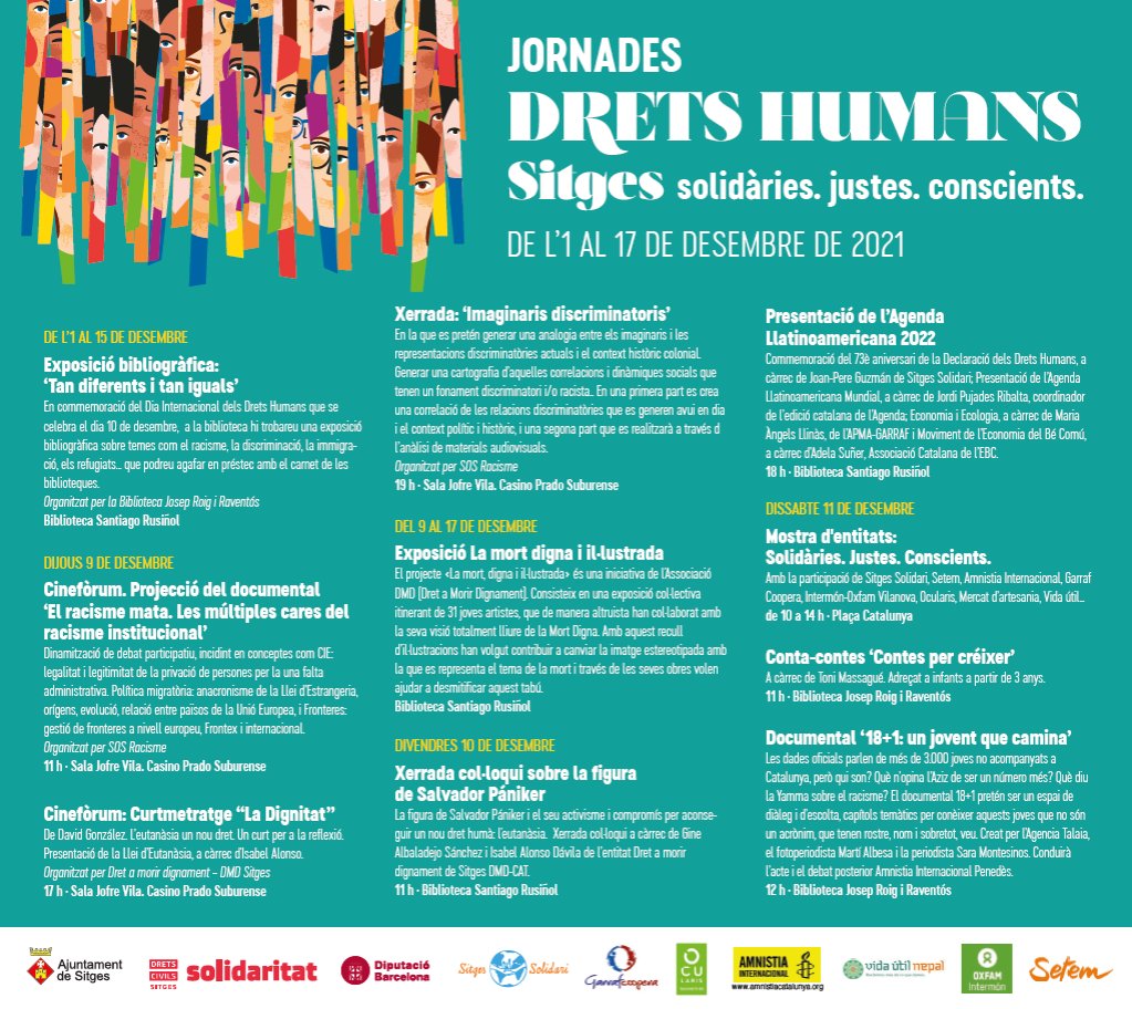 setemcat's tweet photo. Us esperem demà a la Plaça Catalunya de #Sitges en la mostra d'entitats de les jornades de #DDHH. Quina millor manera de passar el matí de dissabte?☀️😎 @AjSitges @DretsCivilsStgs

👉ℹ️ https://t.co/MvwWQa3k2q https://t.co/fWtT8g0VhL