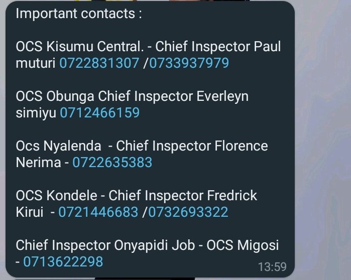kerubo_hillary's tweet photo. Incase you come across an incident of SGBV Within Kisumu and it's Environs,attached are the emergency contacts you can contact for immediate help
Share to help someone who might be in need
#CompendiumLaunch https://t.co/ftFKQnPKMh