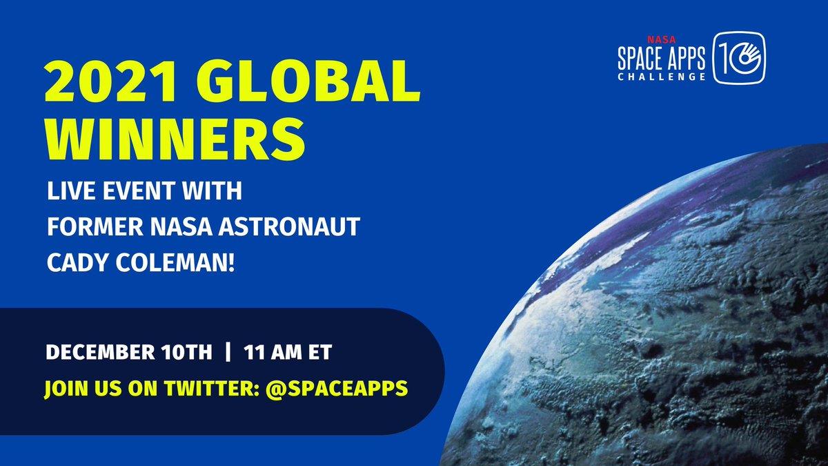 nasachallengegy's tweet photo. Hoy 11 am ET se anunciarán los 10 ganadores mundiales del NASA SPACE APPS CHALLENGE edición 2021 el hacakatón + grande del mundo +de 2800 proyecto en 168 países y +300 ciudades. En Guayaquil este Hackatón es organizado por el Host/Lead oficial acreditado @corpciti junto a aliados https://t.co/bEv1JF7iV4