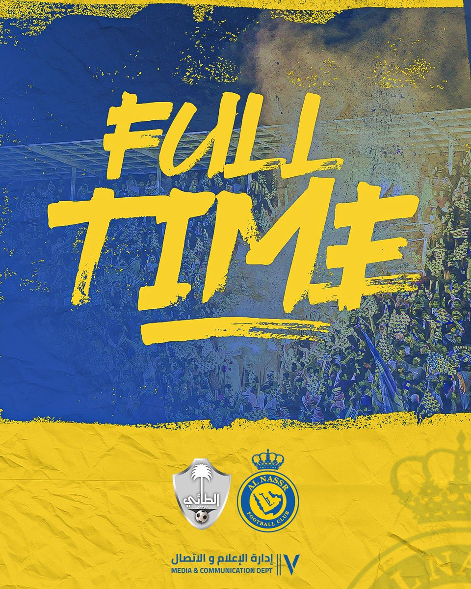 🔚 | نهاية المباراة 
⁧#النصر⁩ 1
الطائي 2
⁧#دوري_محمد_بن_سلمان_للمحترفين⁩
⁧#النصر_الطائي #معاك_يانصر