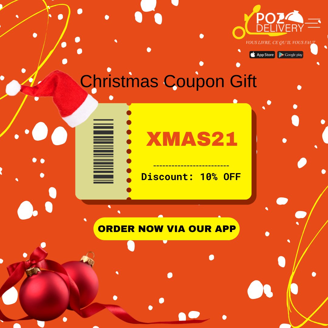Pozodelivery's tweet photo. Let us celebrate with our loved ones the #POZO way, from today you can use ( xmas21 ) as a coupon on your order and get 10% OFF . 
Enjoy your #festive season with us. 
#RwOT https://t.co/IgGpnjijop