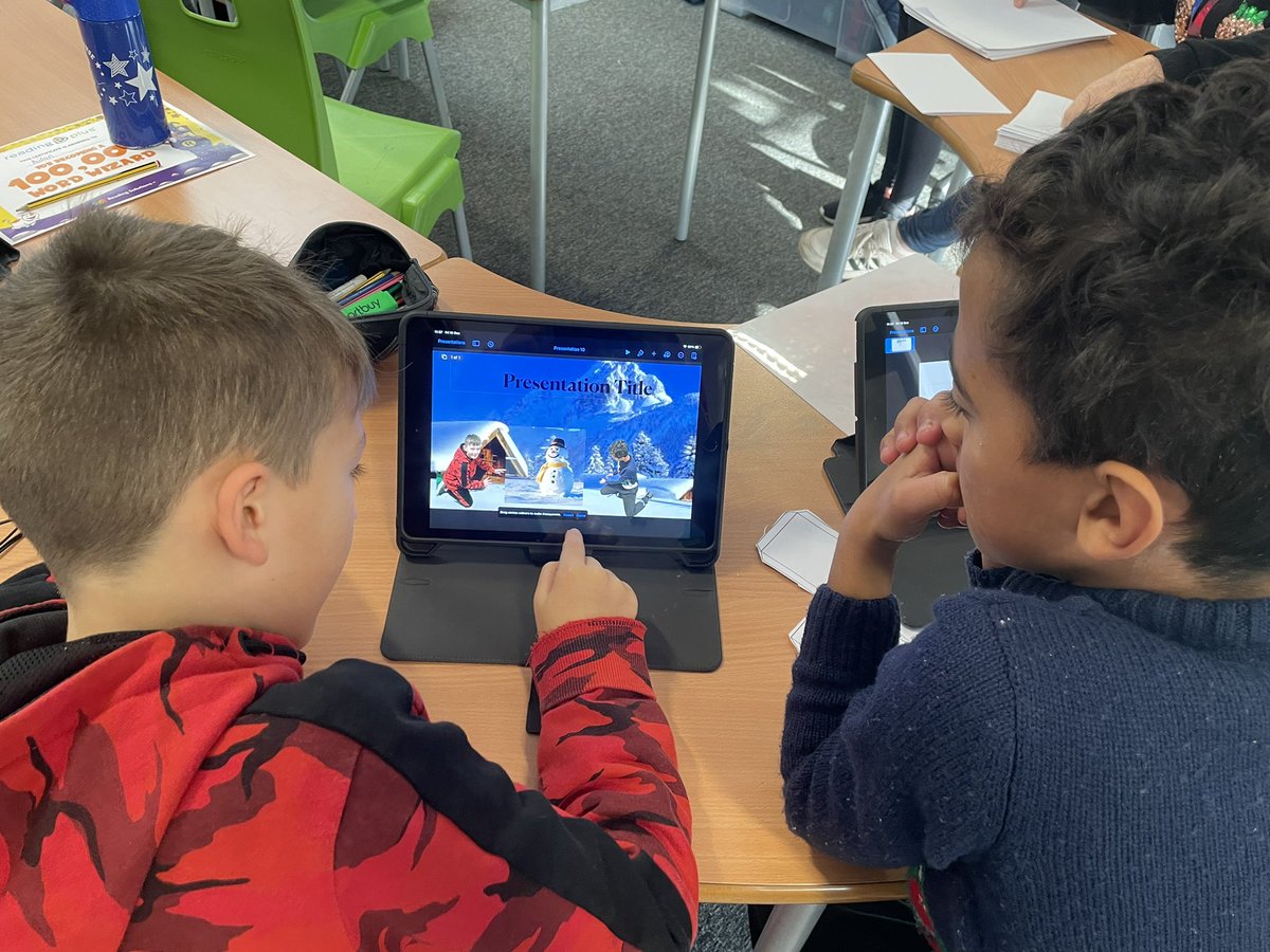 SunnysideSA's tweet photo. Year 6 are exploring green screening today and making their Christmas cards using @AppleEDU #Keynote #instantalpha https://t.co/TluJXUZ8gY