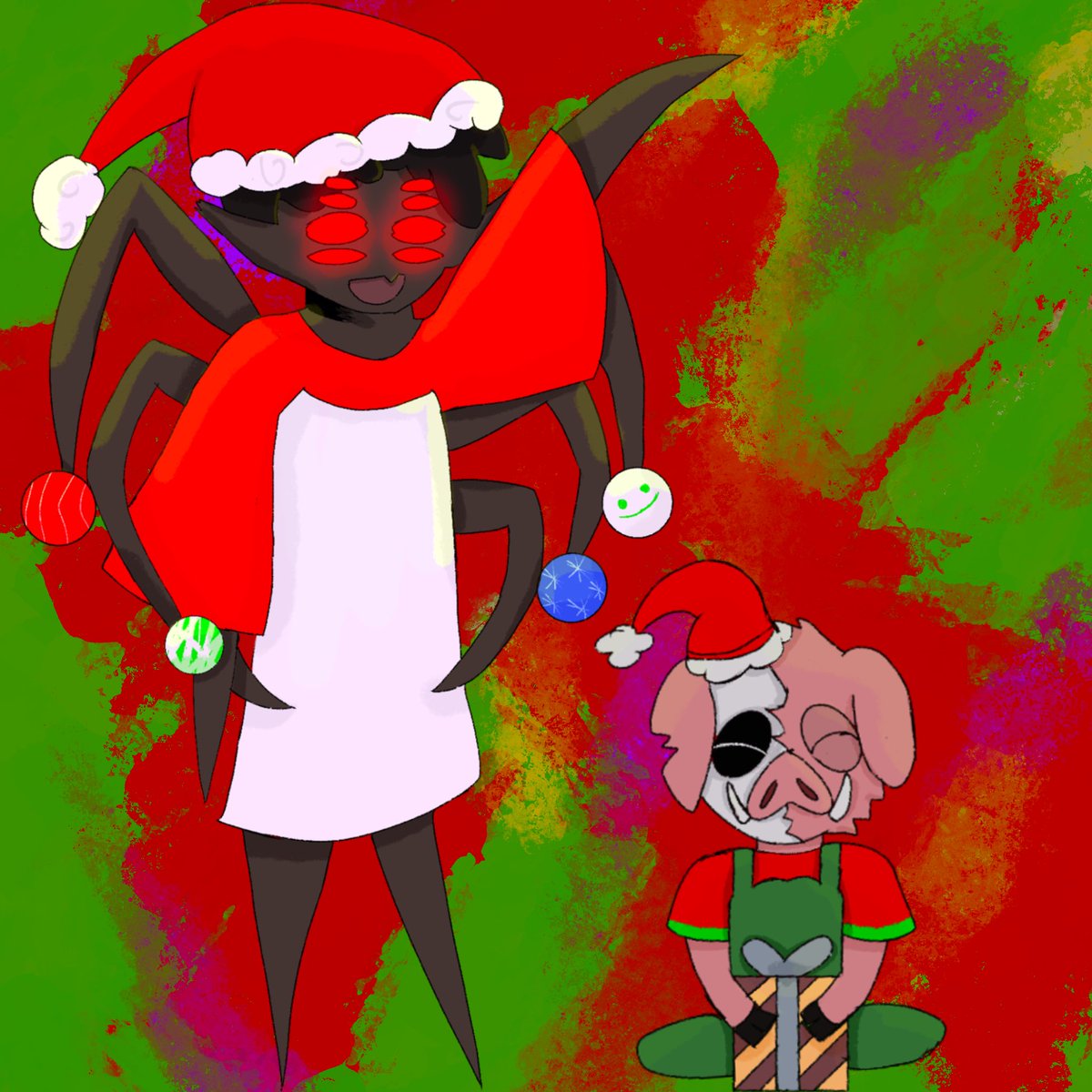 BubblesTheCat8's tweet photo. Micheal and Shroud! Look at those two Christmasy boys! Have a wonderful Christmas! #michealfanart #Shroudfanart #ShroudDsmp #Tubbo #TOMMYINNIT #Christmasdsmp #dsmp https://t.co/UlGpwTiN3z