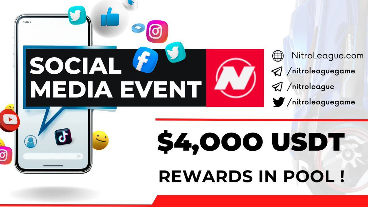 Coinmaster100x's tweet photo. 🎁Nitro League (USDT)
🏆Winners: 100 Random &amp; Top 500
📲Distribution: within a week after airdrop ends

👉https://t.co/cHF5zlgp3U 

Check competition details https://t.co/PbNUa9vR5O

#Nitroleague #playtoearn #IDO #nitroarena #hotwiregames #racingmetaverse #metaverse #nitro https://t.co/QwxtsMDQSf