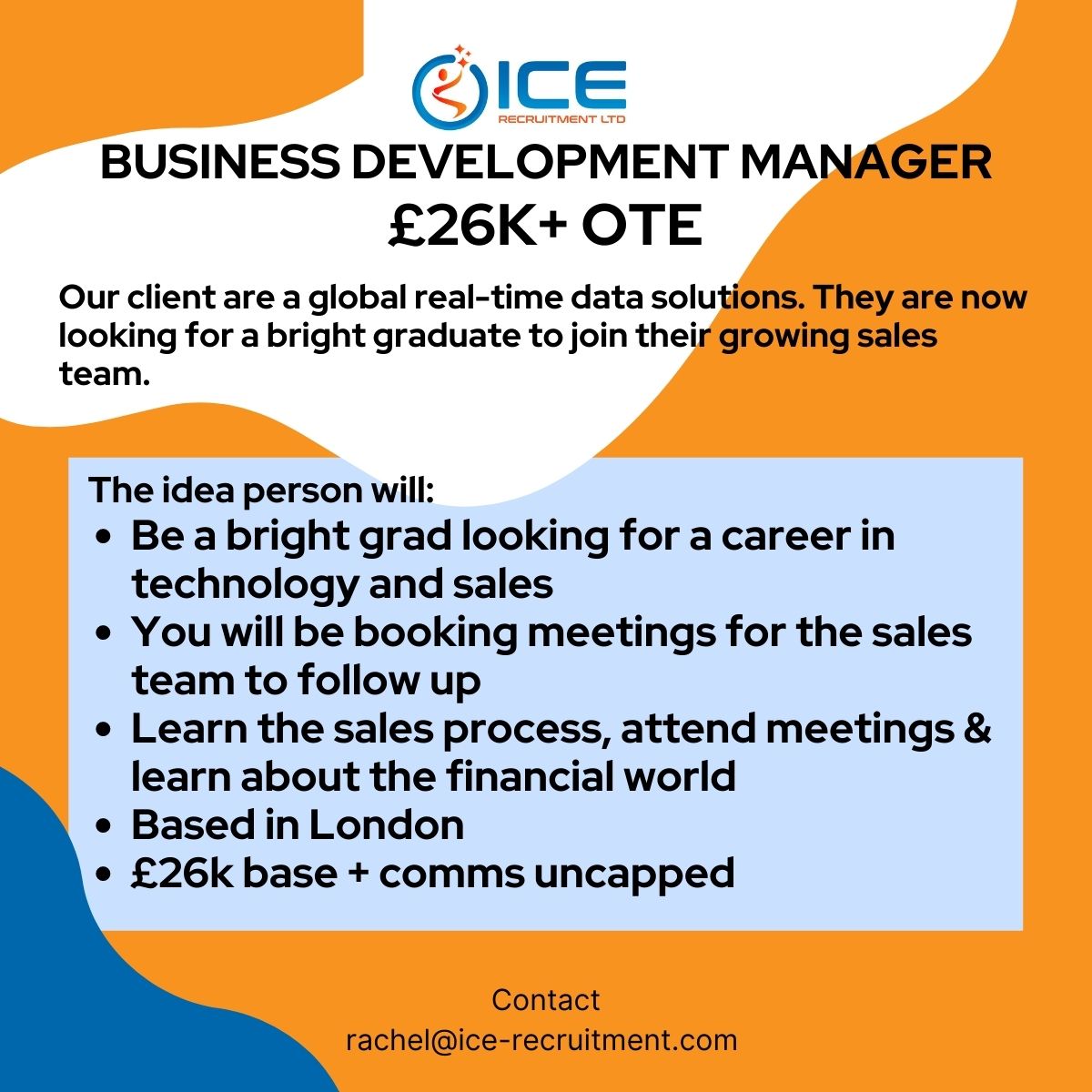susmck2's tweet photo. Calling all grads or A Level students, looking to start a sales career in technology sales. Based in the heart of London, you would join a growing team in an established data technology company.
#graduates #technology #itsales #career https://t.co/v1rPIObB0y