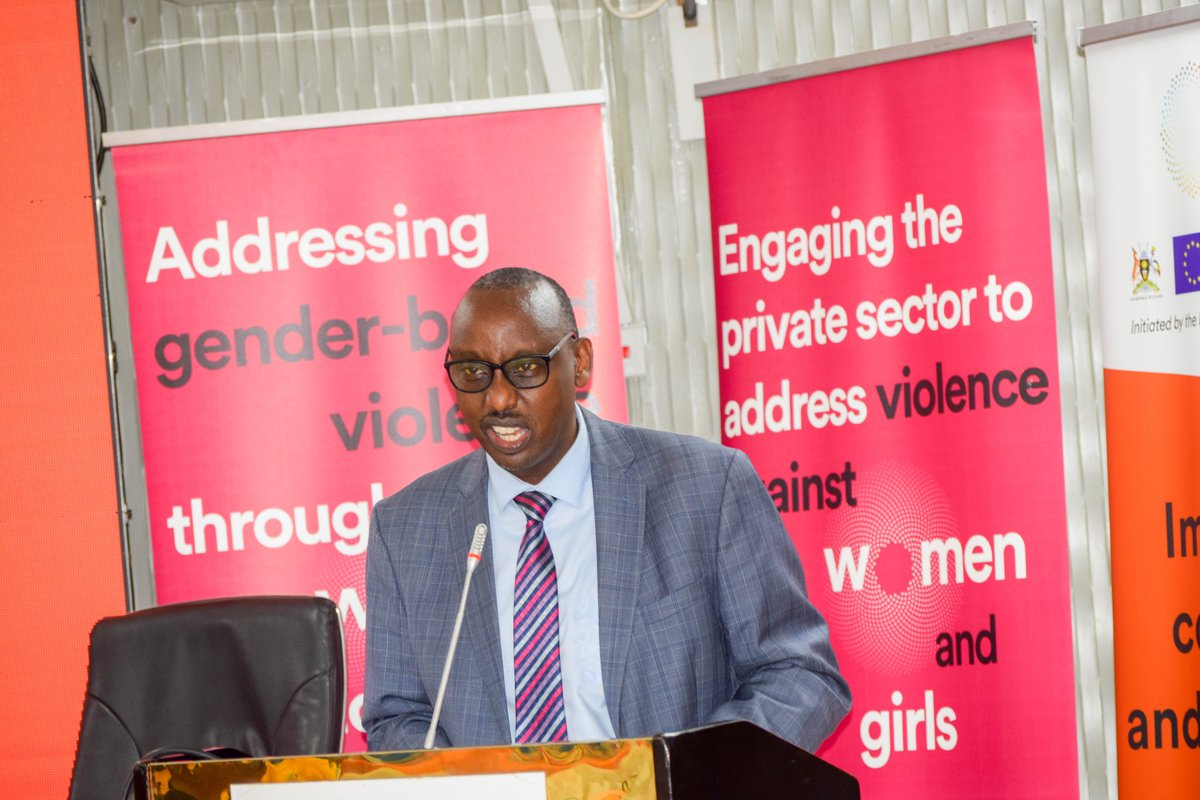 PSF_Uganda's tweet photo. Mr. @StephenAsiimwe2 - PSFU ED: This year’s private sector dialogue is focused on showcasing various private-sector led efforts to address #GBV in the workplace in the manufacturing, mining and services sector. 
#16Days #16DaysofActivism #OrangeTheWorld https://t.co/burYtxRbuJ