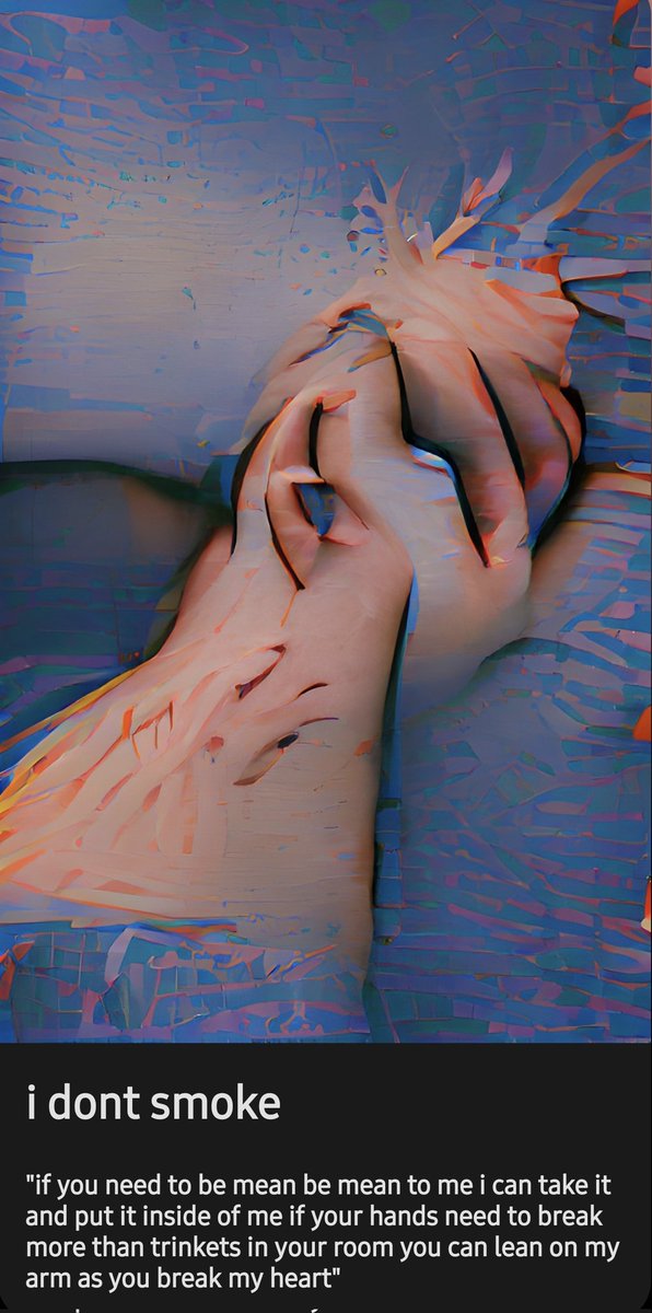 ia generated image of lyrics from mitski's i dont smoke