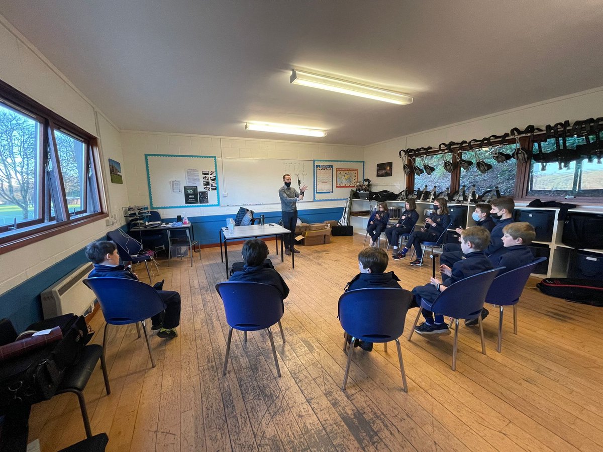 strathpipeband's tweet photo. .@StrathallanPrep pupils are trying out some Piping and Drumming in the Pipe Band building as part of the enrichment day! @StrathallanSchl #strathpipeband #futurestars #strathtrad https://t.co/fU3aTp83BY