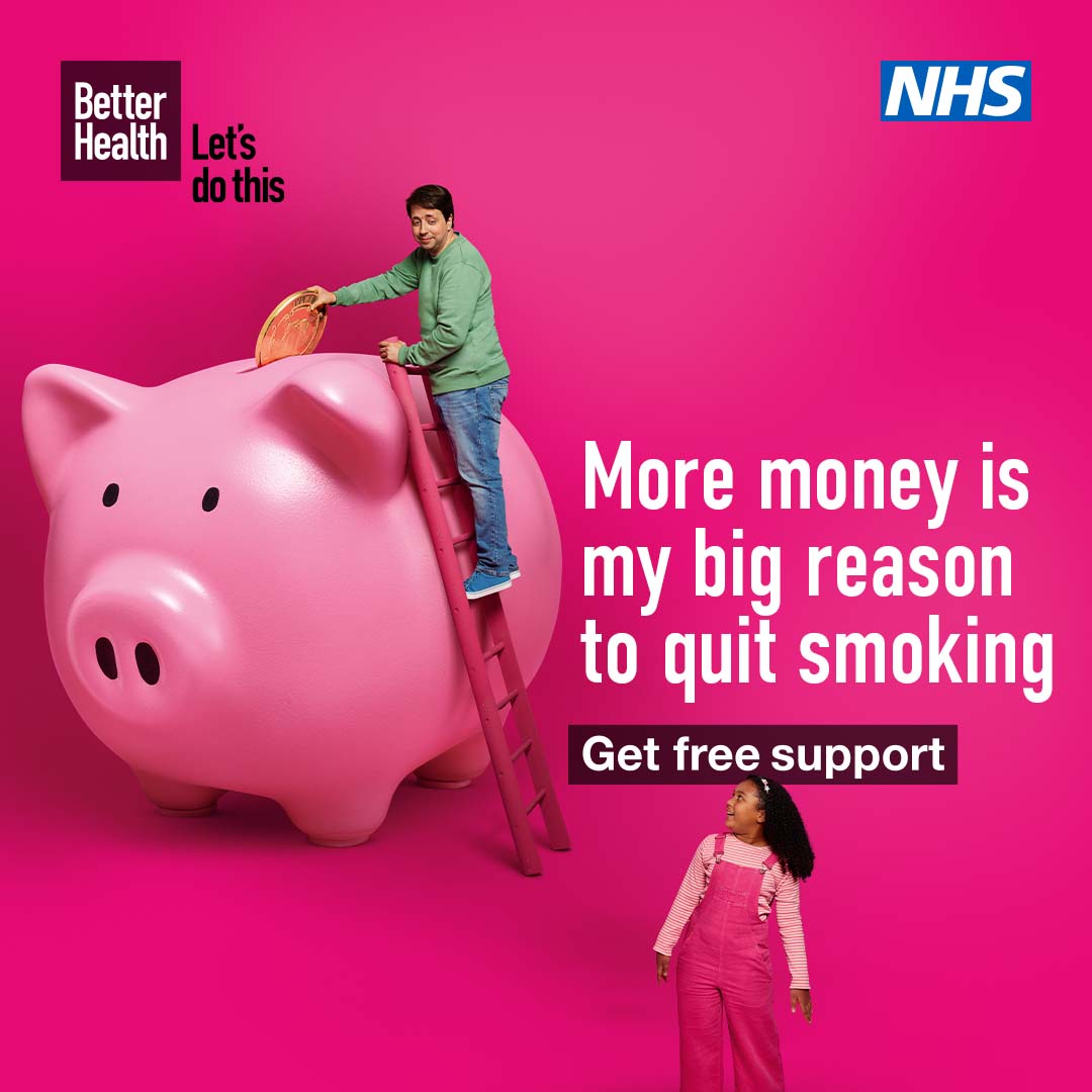 "More money is my big reason to quit smoking."

What is your big reason to quit smoking?

Get free support ➡️ nhs.uk/better-health/…

#betterhealth #letsdothis