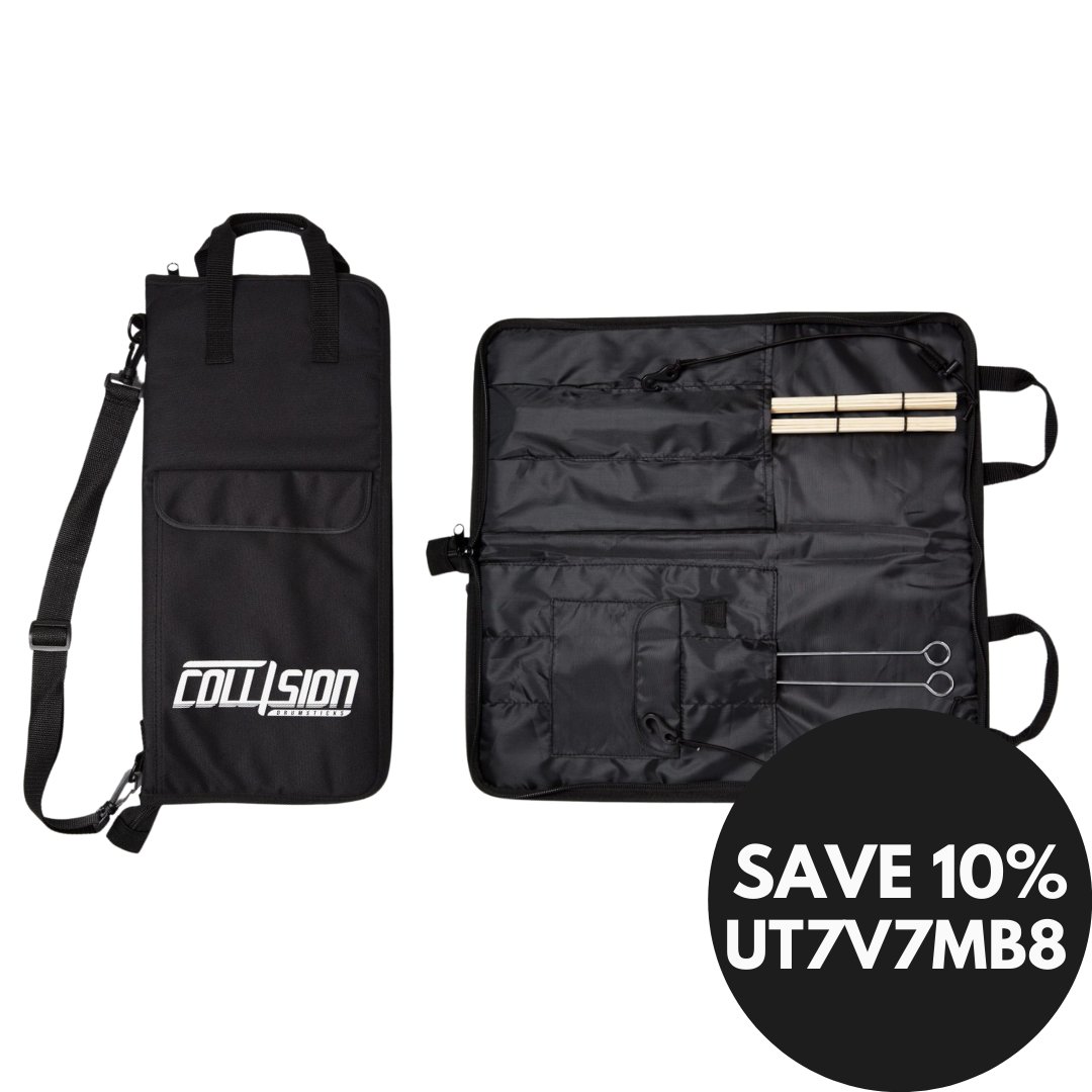 Rock up to your show with the new @collisiondrumsticks stick bag. Add extra swag by saving 10% ON ALL ORDERS by using code  UT7V7MB8 at the checkout 🙌🏼🔥🥁

It's my pleasure to endorse Collision. Such a cool, genuine company that’s doing amazing things globally.