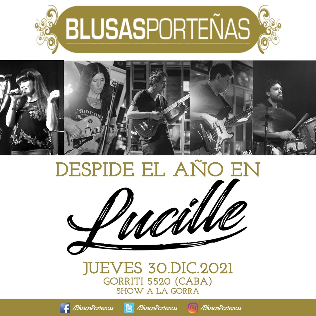 BlusasPortenas's tweet photo. Jue., 30/12, despedimos el año en Club Lucille!!!

Gorriti 5520 (CABA)

https://t.co/wuBIP39CUZ
https://t.co/RZzPwhwzv2

#BlusasPorteñas #BluesenArgentina #bluesjazz #BlusasPortenas #envivo #musica  #blues #jazz #soul #funk 
#BuenosAires #argentina🇦🇷 https://t.co/JD0Ilqfi0p