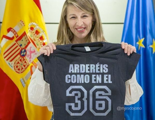 Yolanda Díaz se reunirá con el Papa Francisco en el Vaticano. 
Lo que no se sabe aún es si llevará esta camiseta.