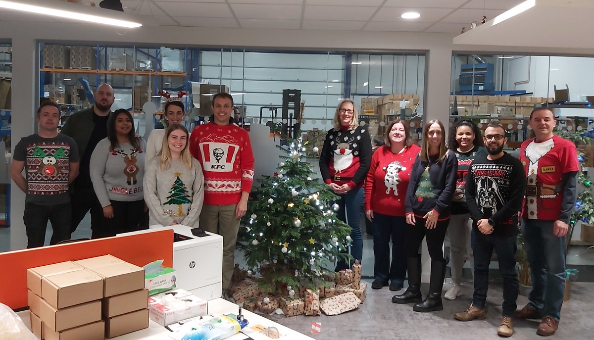 access_hardware's tweet photo. It’s officially Christmas at Access Hardware. We’re raising money to support @StBasilsCharity this Christmas Jumper Day; here’s some of our team sporting their Christmas best! 🎅🧑‍🎄🎄☃️

#ChristmasJumperDay #ChristmasJumper #StBasils https://t.co/FUmJrHBXAp