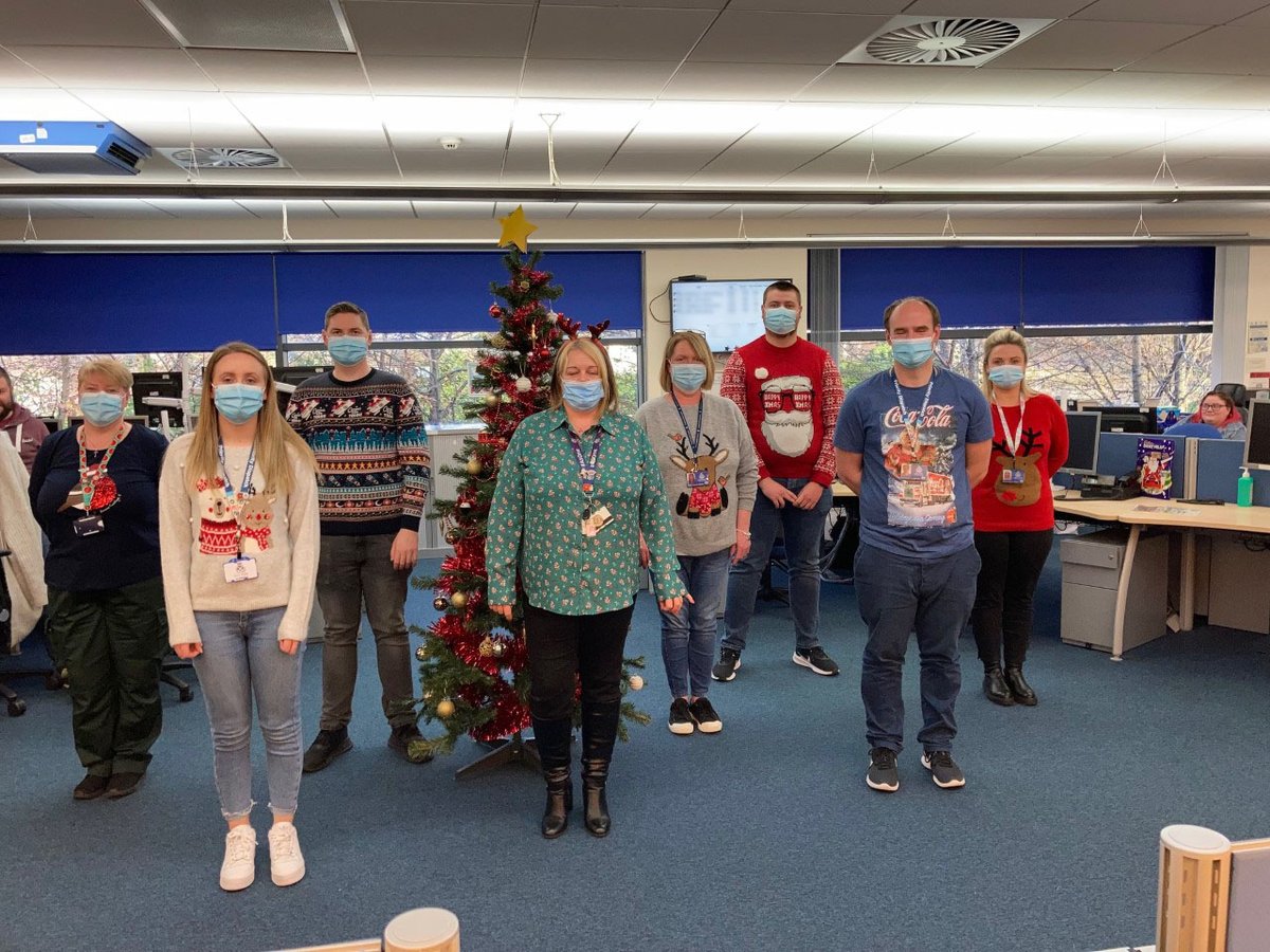 Scotambservice's tweet photo. What a great way to spread cheer this festive season! Our ACC staff in the East, West and North are wearing Christmas jumpers every Friday. Thanks to all our ACC across the country for everything they have done! Truly #unsungheroes https://t.co/gPCR7r6MGi