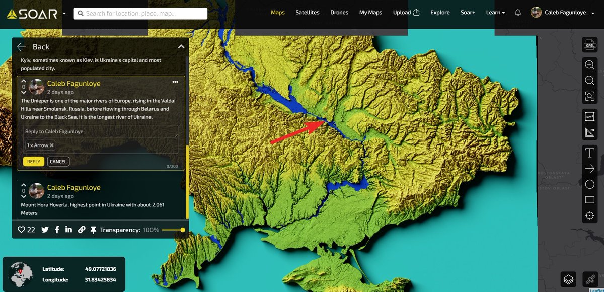 Paragon41's tweet photo. This one is dear to me! High-resolution relief map of Ukraine. Very visible on the map is the fourth-longest river in Europe. Explore the full map on @Soar_Earth here https://t.co/xCrHJIQgvK. Please add your comments directly on the map and annotate.
#SoarEarth #ReliefMap https://t.co/J9ri3mC2o4
