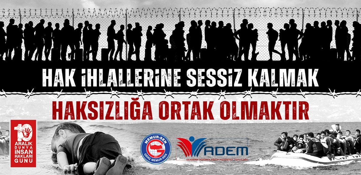 ❝Hak ihlallerine sessiz kalmak, haksızlığa ortak olmaktır❞

Savaşa, şiddete, sömürü ve emperyalizme karşı; özgürlük için, emek için, ekmek için, insanca bir yaşam için mücadele edenlere selam olsun.

#10AralıkDünyaİnsanHaklarıGünü
