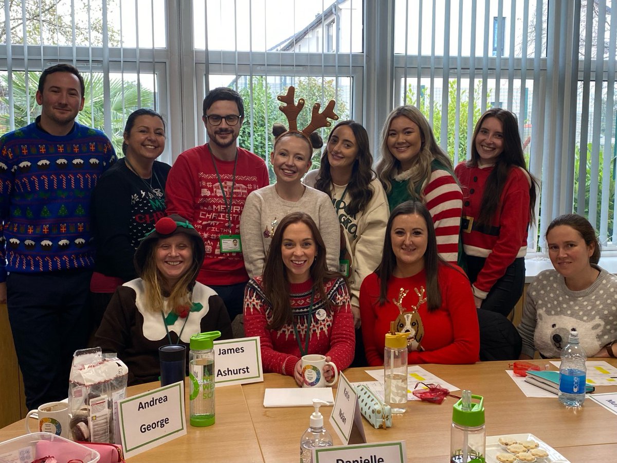 NorthWestSCITT's tweet photo. Last day of centre training before Christmas and we were looking at 'Deconstructing Teaching'. A big thank you to Toby Barrett @HollandMoor for such a fantastic session. Oh and happy #ChristmasJumperDay 🎄🎅
#teachertraining
#getintotraining
#eyfs
#pgce
#qts https://t.co/z1ka9FVGlt