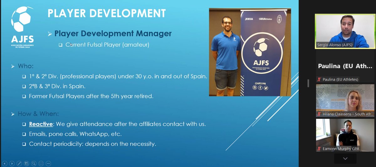 ajfs1998's tweet photo. #PROMobility  🇪🇺🌍

Esta mañana @sergioalonso_13 ha compartido y explicado al resto de partners del proyecto como la #AJFS desarrolla sus 2 programas de Desarrollo del Jugador:

> PDM
> Proyecta tu Futuro

➕info 👉 https://t.co/OKfCDkLxvL

Thanks @EUAthletes 
#PlayerDevelopment https://t.co/vkMSDf6wA5