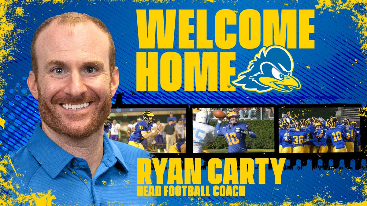 We are #proUD to announce our new head football coach, Ryan Carty! Welcome Home 🏈 #BleedBlue302 I #BlueHens Read More: bit.ly/3rQSFHx